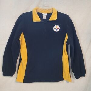 Steelers NFL Team Logo Quarter-Zip Pullover, Womens Small/Medium